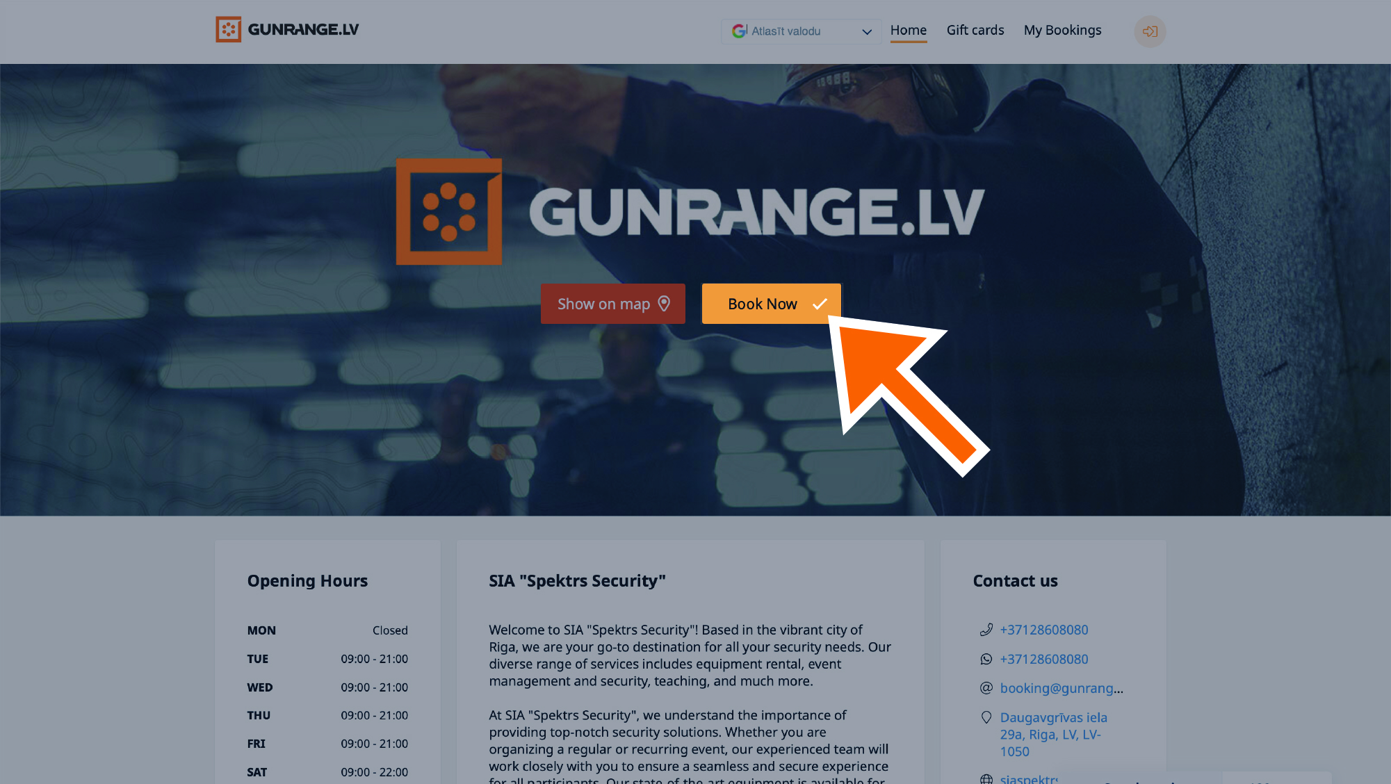 Open booking site
